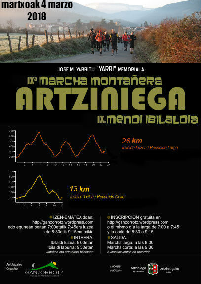 IX Marcha Montañera ARTZINIEGA IX. Mendi Ibilialdia