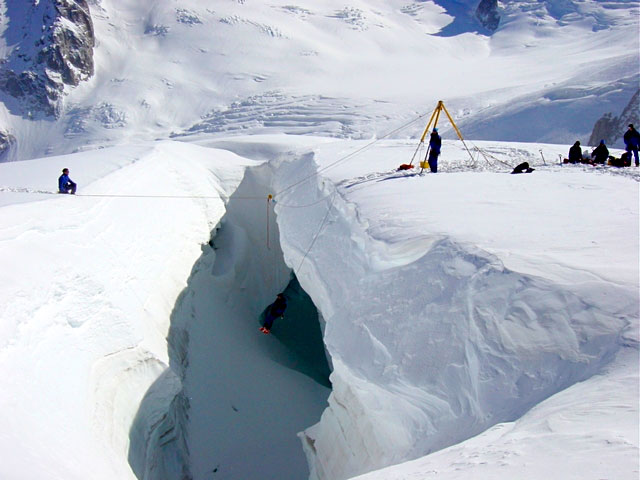 Curso de Encordamiento en Glaciar y Auto rescate en grietas