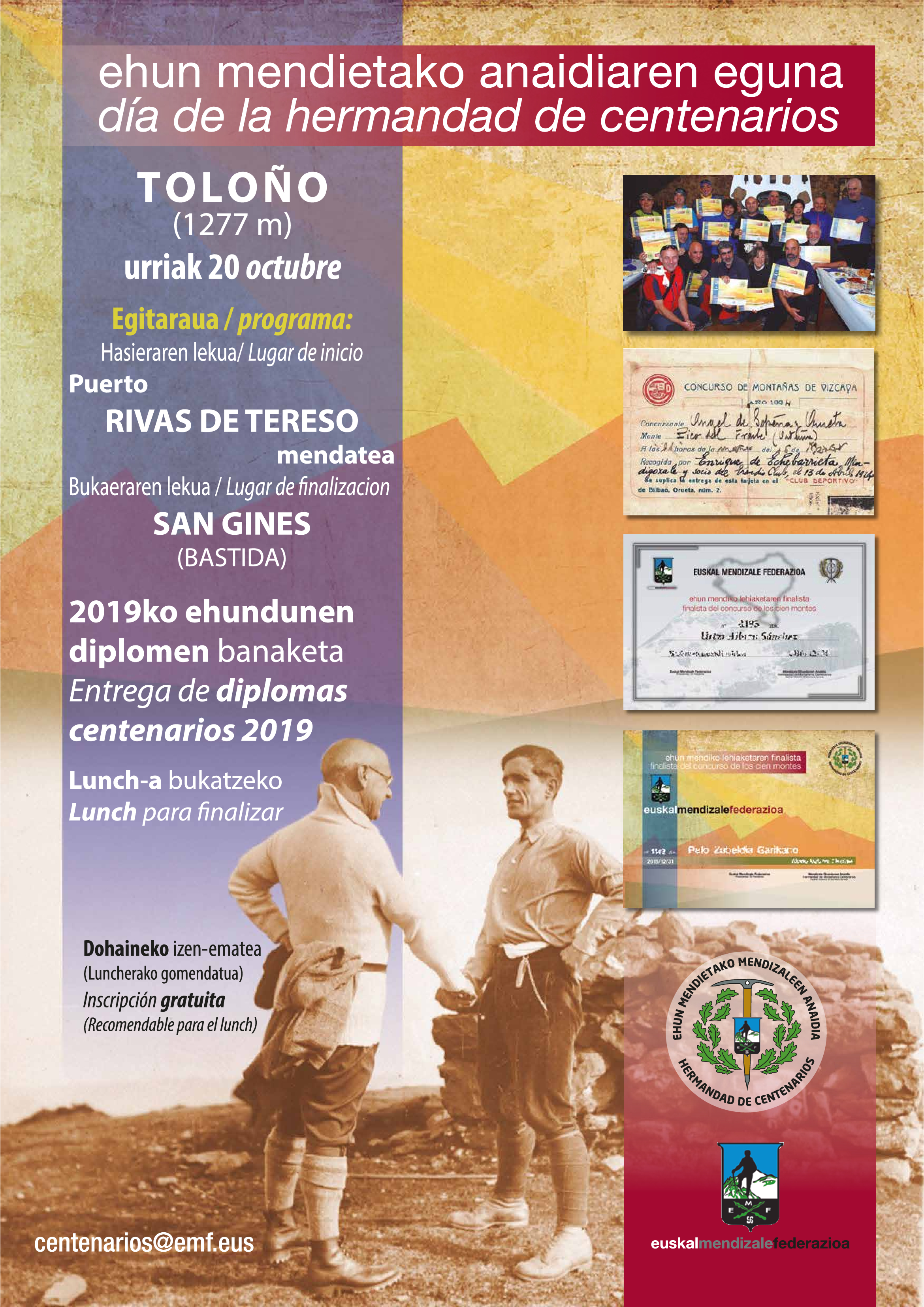 DÍA DE LA HERMANDAD DE CENTENARIOS 2019