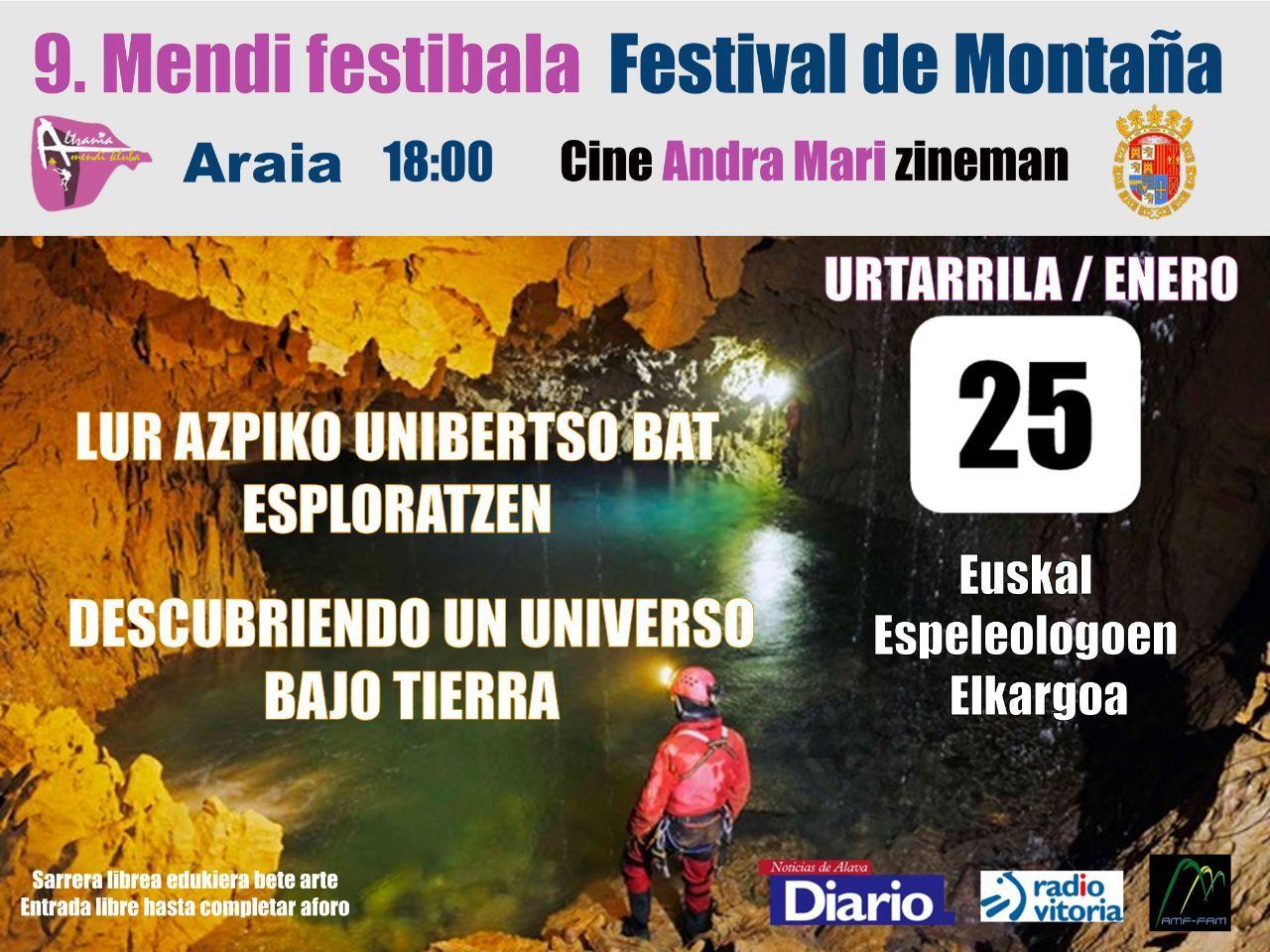 DESCUBRIENDO UN UNIVERSO BAJO TIERRA. 25 ENERO EN ARAIA