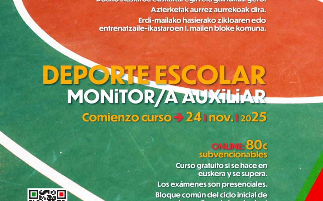 CURSO DE MONITOR AUXILIAR DE DEPORTE ESCOLAR (M.A.D.E.) EN VITORIA-GASTEIZ