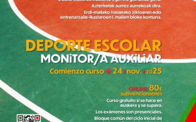 CURSO DE MONITOR AUXILIAR DE DEPORTE ESCOLAR (M.A.D.E.) EN VITORIA-GASTEIZ
